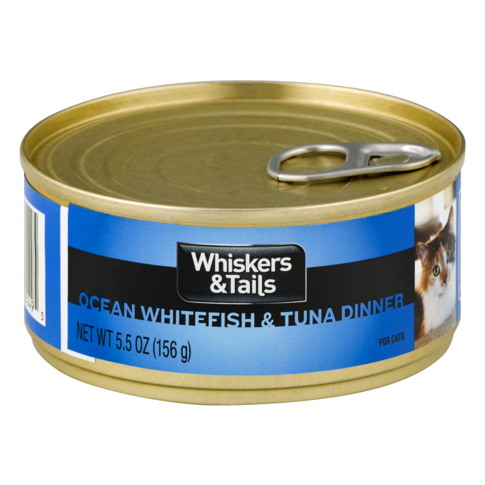 slide 1 of 1, Whiskers & Tails Ocean Whitefish & Tuna Dinner for Cats, 5.5 oz