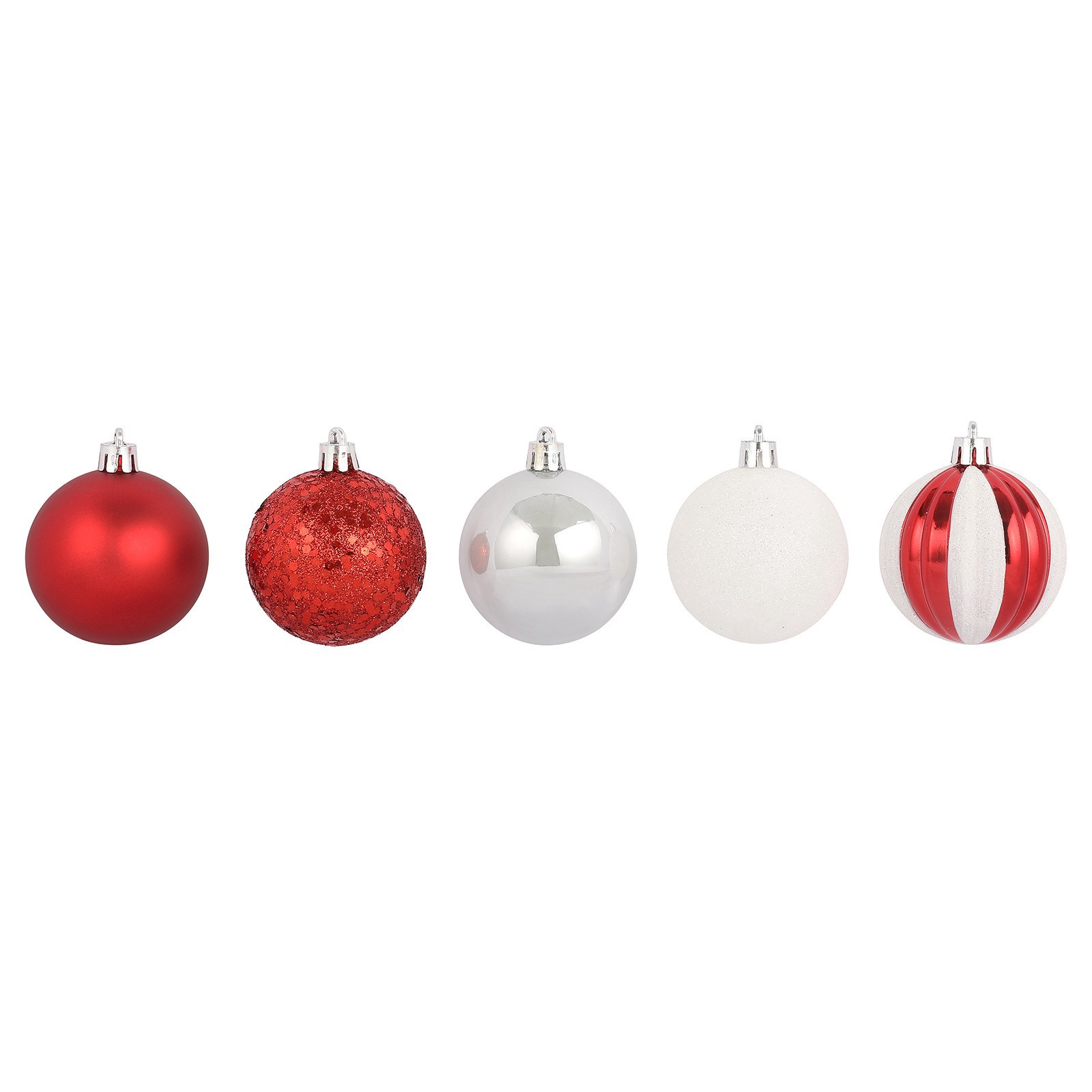 slide 3 of 3, 40 Pack 2" Red & White Shatterproof Ball Ornaments By Ashland, 40 ct