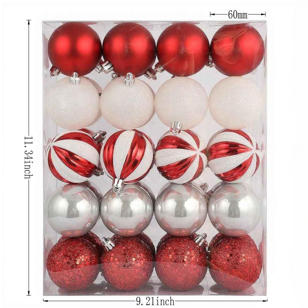 slide 2 of 3, 40 Pack 2" Red & White Shatterproof Ball Ornaments By Ashland, 40 ct