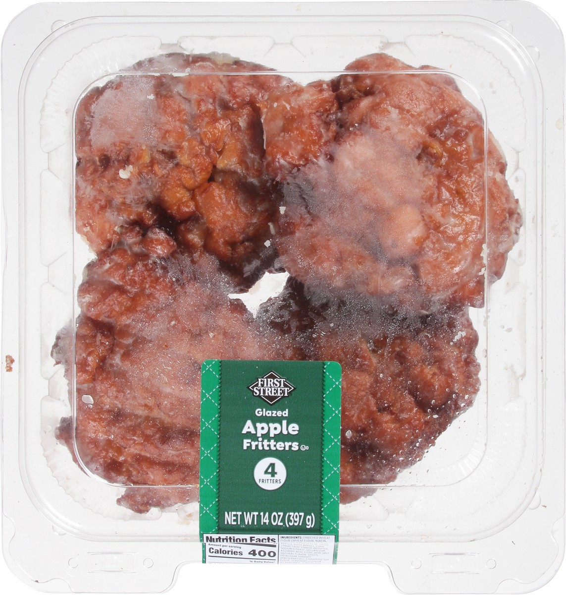 slide 8 of 14, First Street Glazed Apple Fritter, 14 oz