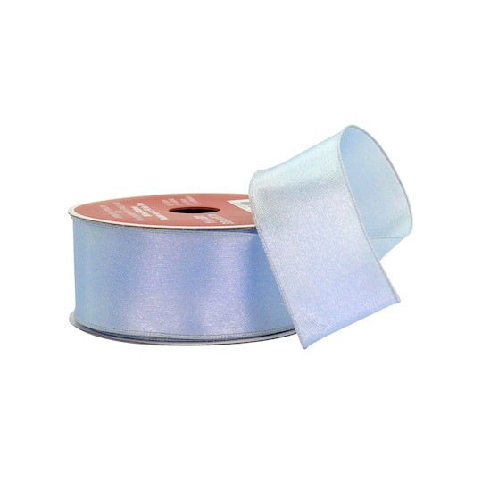 slide 1 of 3, 1.5" X 30ft. Light Blue Wired Sarin Ribbon By Celebrate It, 1.5 in x 30 ft