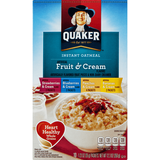 slide 4 of 9, Quaker Fruit & Cream Instant Oatmeal Variety, 8 ct