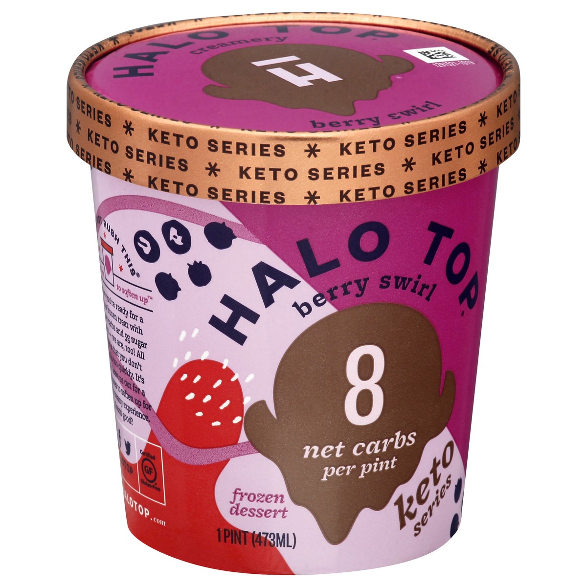 slide 13 of 13, Halo Top Creamery Halo Top Keto Series Berry Swirl Frozen Dessert 1 pt, 1 pint