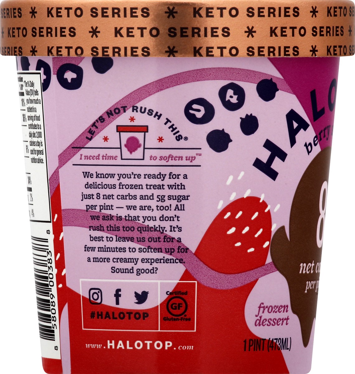 slide 6 of 13, Halo Top Creamery Halo Top Keto Series Berry Swirl Frozen Dessert 1 pt, 1 pint