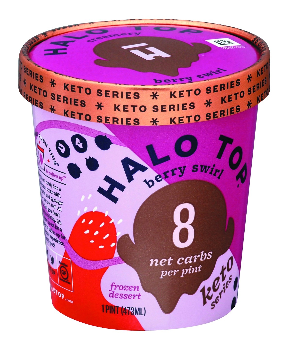 slide 1 of 1, Halo Top Creamery Keto Series Berry Swirl Frozen Dessert, 1 pint