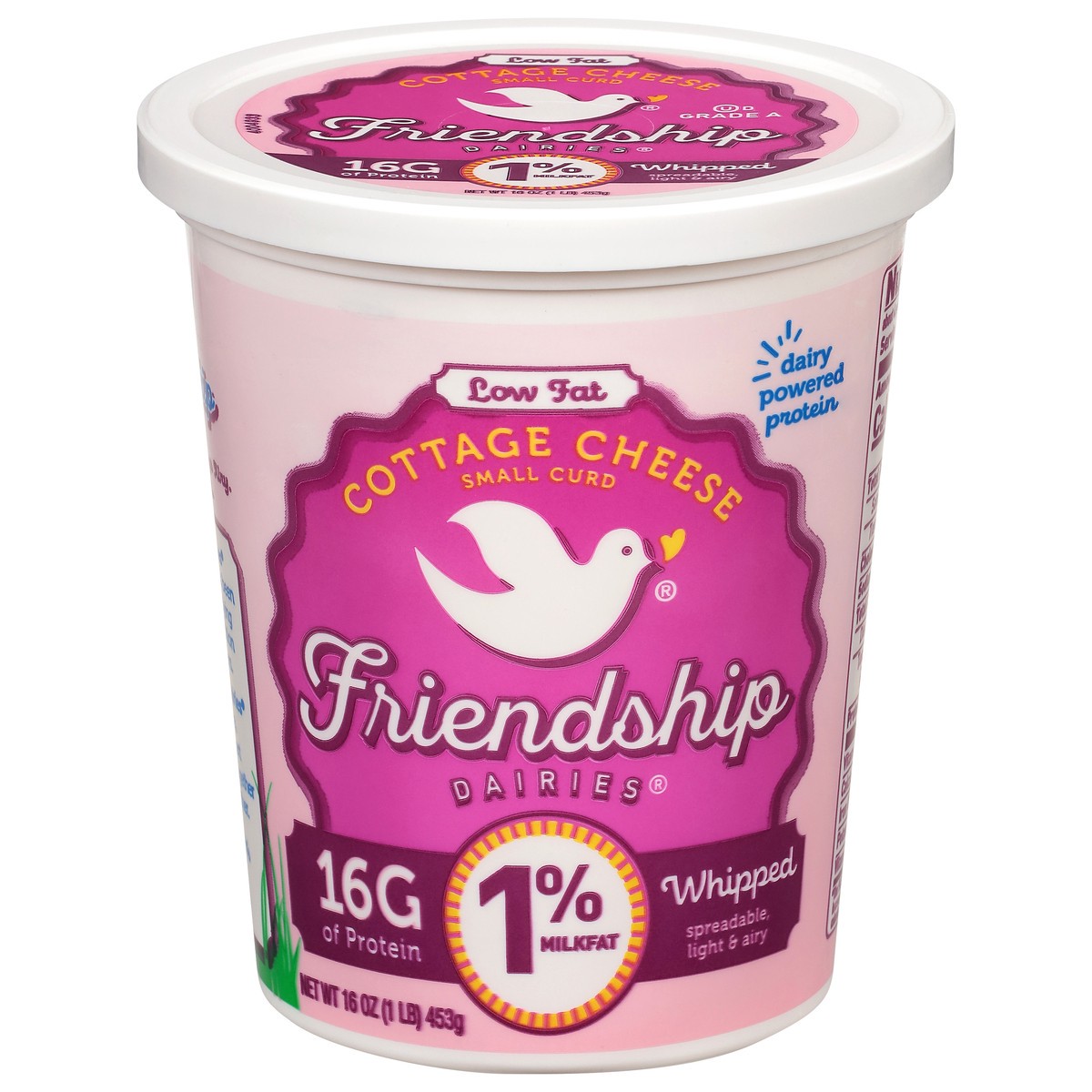 slide 1 of 13, Friendship Dairies Low Fat Small Curd Cottage Cheese, 1% Milkfat, Whipped, 16 oz, 16 oz