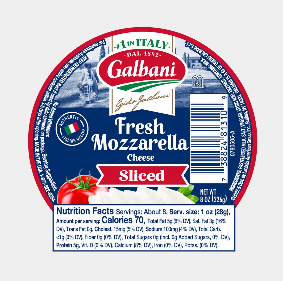 slide 7 of 9, Galbani Fresh Mozzarella 8oz Sliced Ball, 8 oz