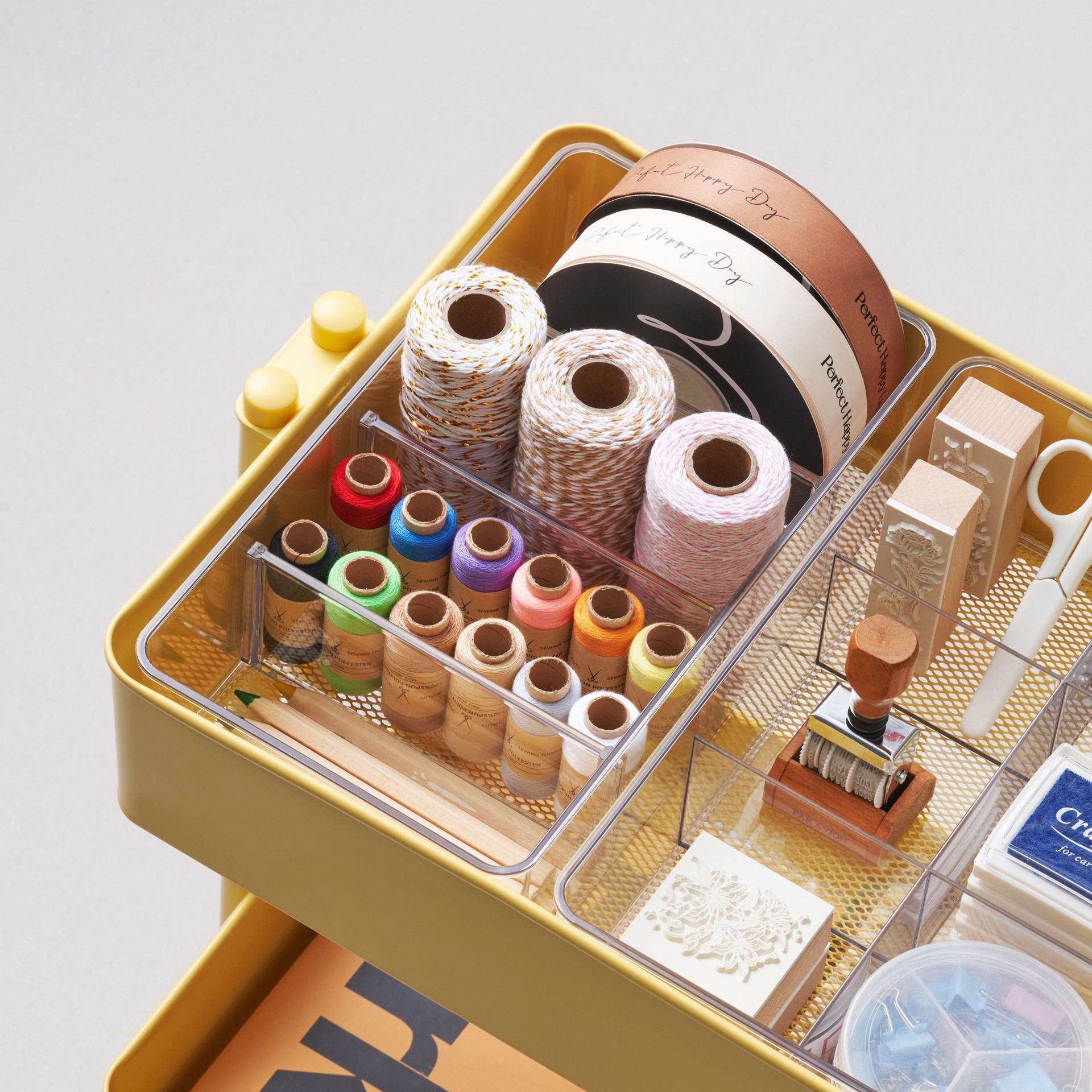 slide 3 of 6, Clear Storage Bin With Dividers By Simply Tidy, 11 in x 6 in x 3 in