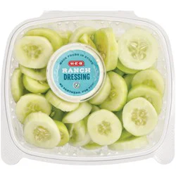 H-E-B Fresh Cut Cucumber Slices & Buttermilk Ranch - Large