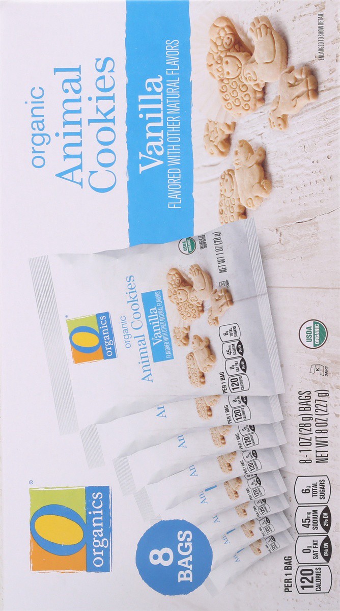 slide 4 of 9, O Organics Animal Cookies Vanilla Multipack, 8 ct; 1 oz