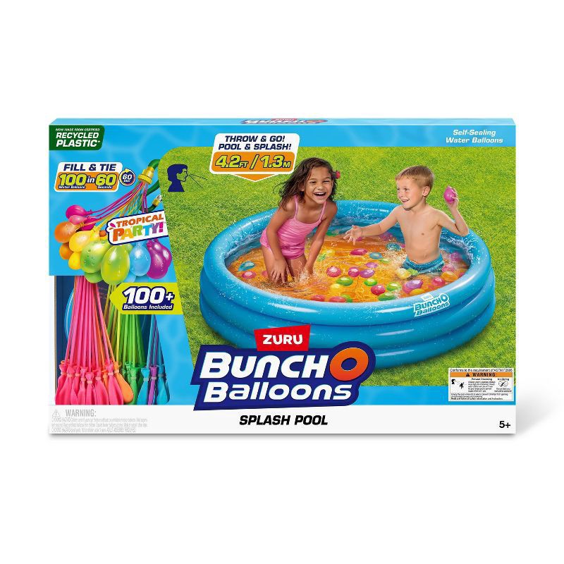 slide 4 of 5, Bunch O Balloons Splash Pool with 3pk Tropical BOB, 3 ct
