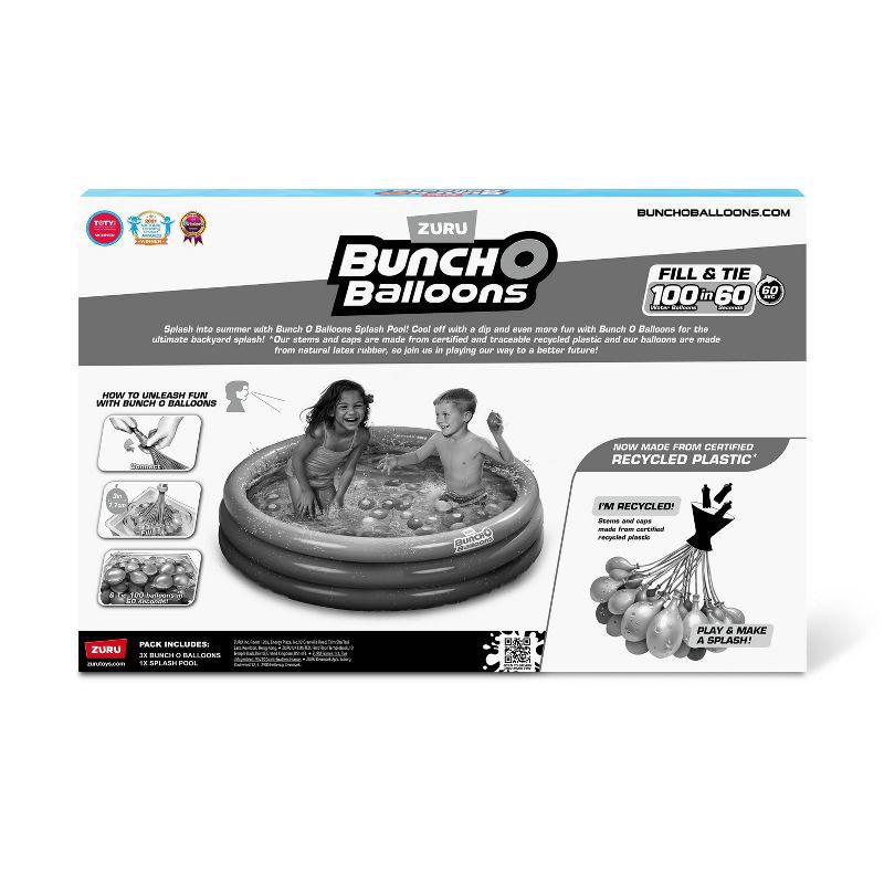 slide 5 of 5, Bunch O Balloons Splash Pool with 3pk Tropical BOB, 3 ct