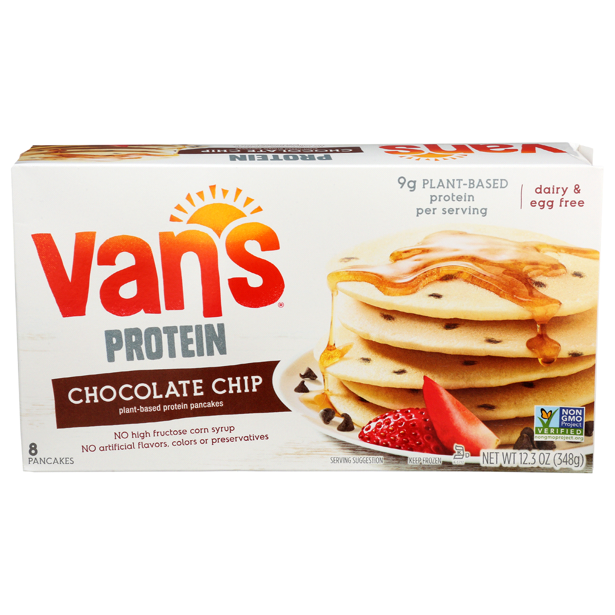 slide 1 of 1, Van's Protein Chocolate Chip Pancakes, 12 oz