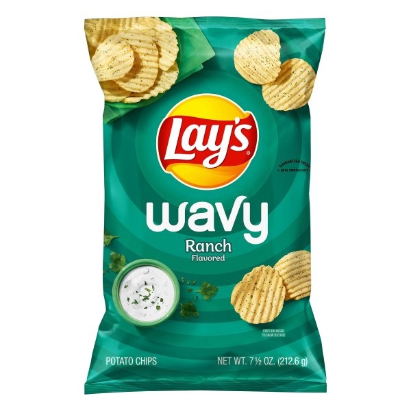 Lay's Wavy Ranch Potato Chips 7.5 oz Shipt