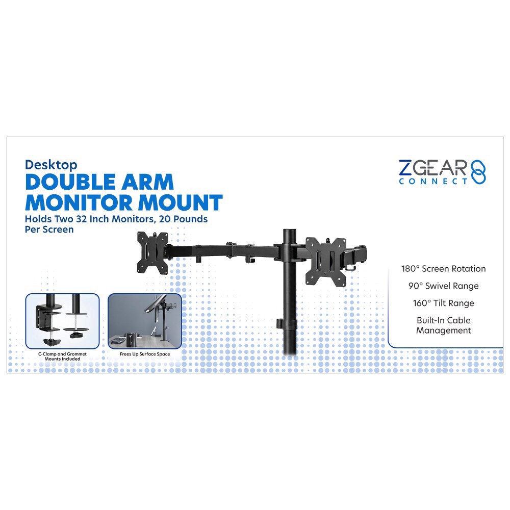 slide 1 of 1, ZGear Dual Monitor Desk Mount, 1 ct
