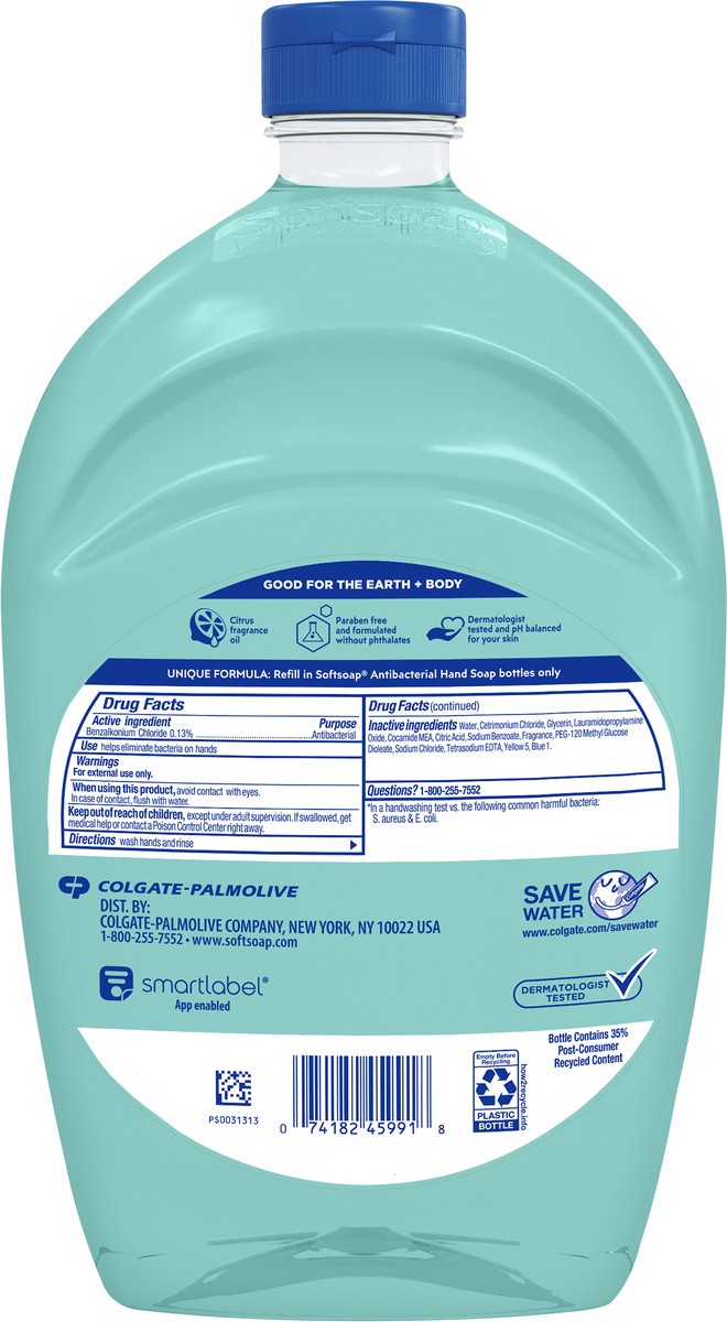 slide 4 of 8, Softsoap Antibacterial Hand Soap Refill, Fresh Citrus - 50 Fluid Ounce, 50 fl oz