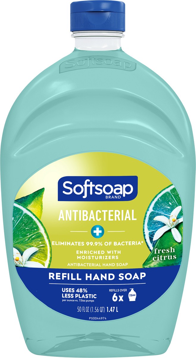 slide 3 of 8, Softsoap Antibacterial Hand Soap Refill, Fresh Citrus - 50 Fluid Ounce, 50 fl oz