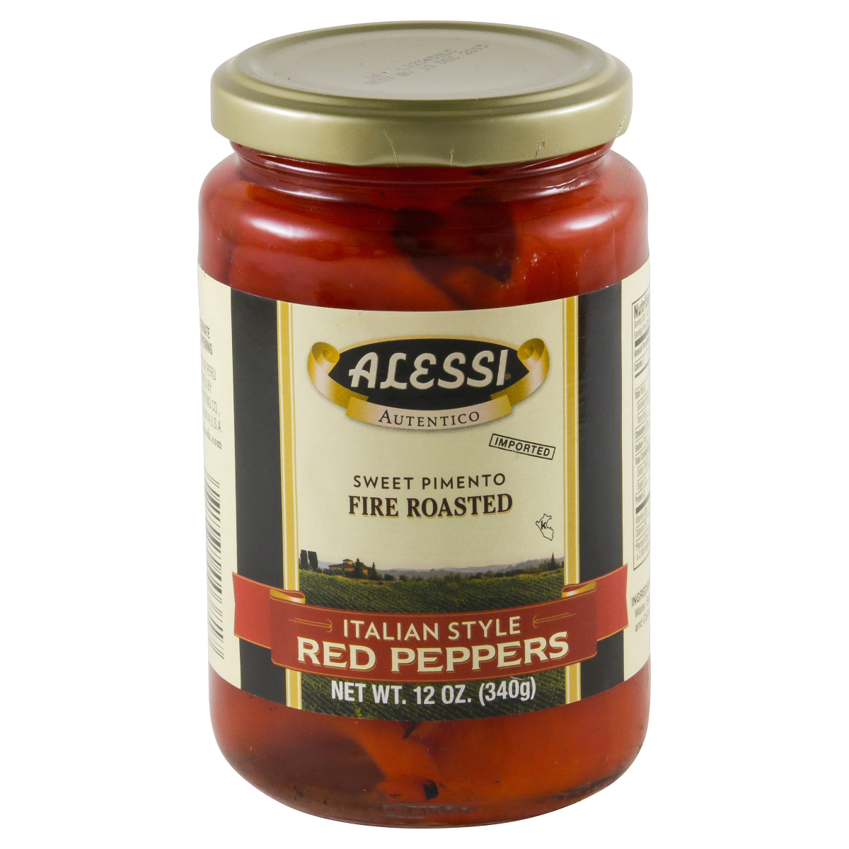 slide 1 of 4, Alessi Fire Roasted Pimentos Italian Style Red Peppers, 12 oz