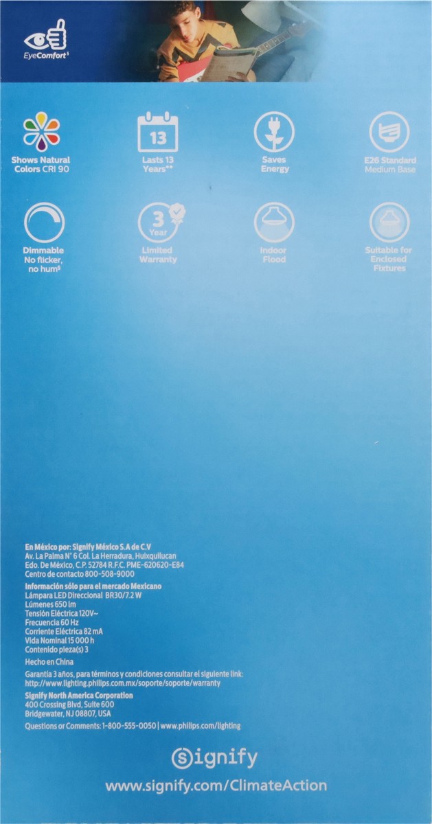 slide 9 of 9, Philips 7.2 Watts Dimmable Soft White LED Light Bulbs 3 ea, 3 ct