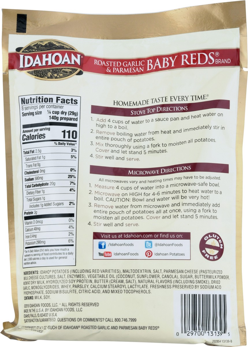 slide 8 of 13, Idahoan Baby Reds Roasted Garlic & Parmesan Mashed Potatoes 8.2 oz, 8.2 oz