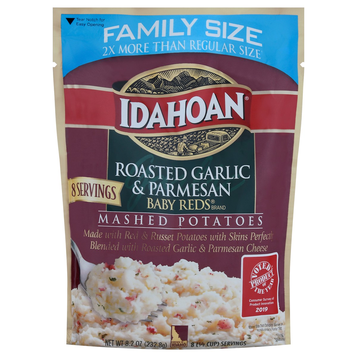 slide 11 of 13, Idahoan Baby Reds Roasted Garlic & Parmesan Mashed Potatoes 8.2 oz, 8.2 oz