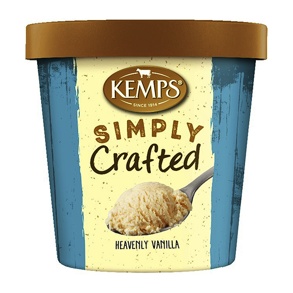 slide 1 of 1, Kemps Simply Crafted Heavenly Vanilla Ice Cream, 16 oz