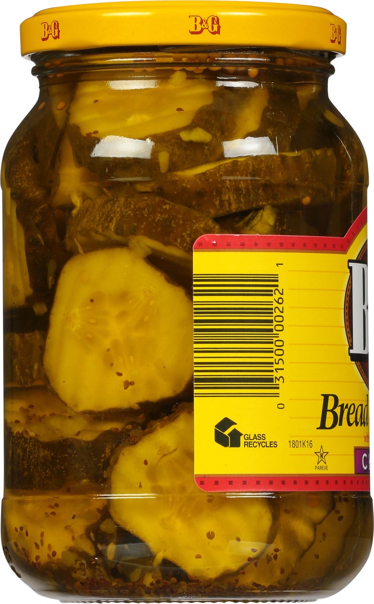 slide 6 of 10, B&G Chips Bread & Butter Pickles with Whole Spices 16 fl oz, 16 fl oz