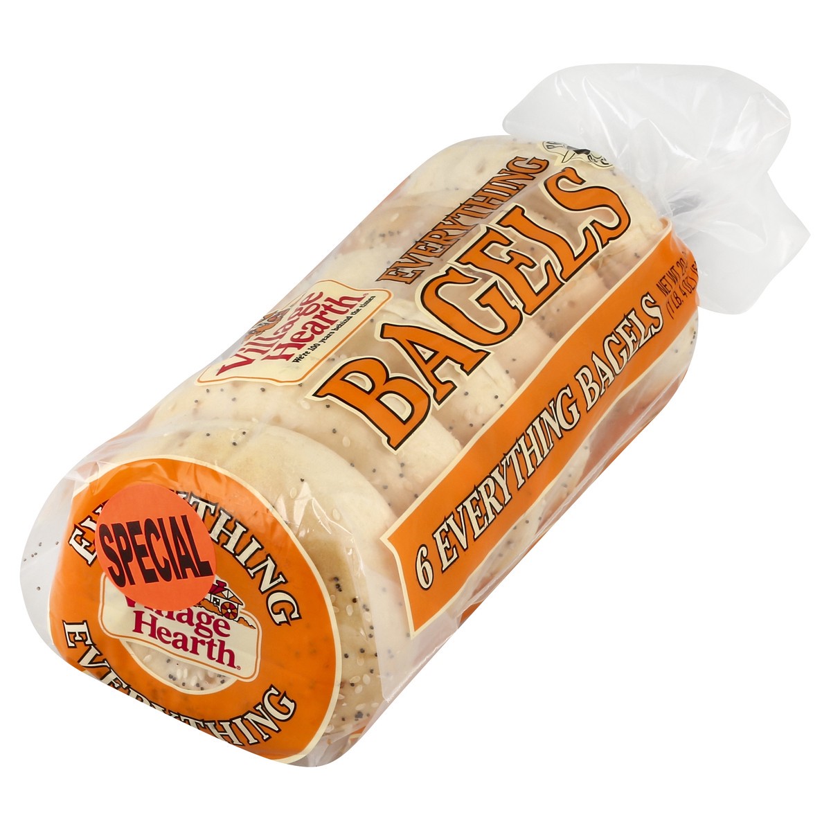 slide 4 of 5, Village Hearth Everything Bagel, 6 ct