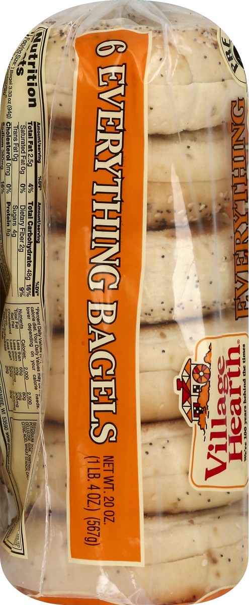 slide 2 of 5, Village Hearth Everything Bagel, 6 ct