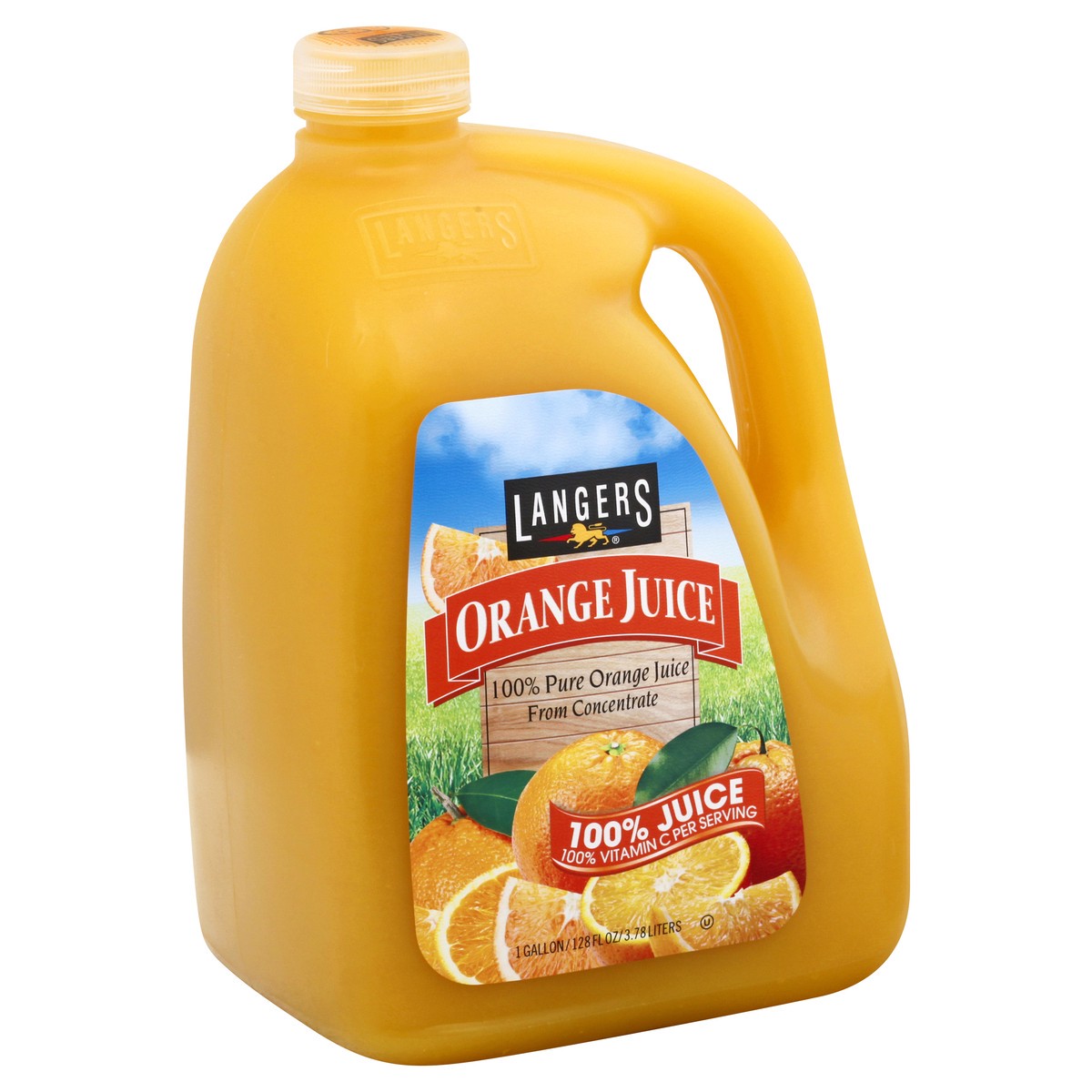 slide 3 of 13, Langers Orange 100% Juice 1 gl, 1 gal