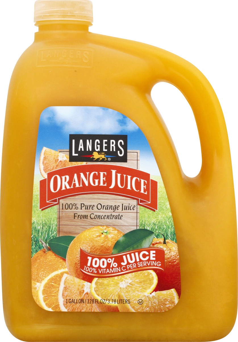 slide 1 of 13, Langers Orange 100% Juice 1 gl, 1 gal