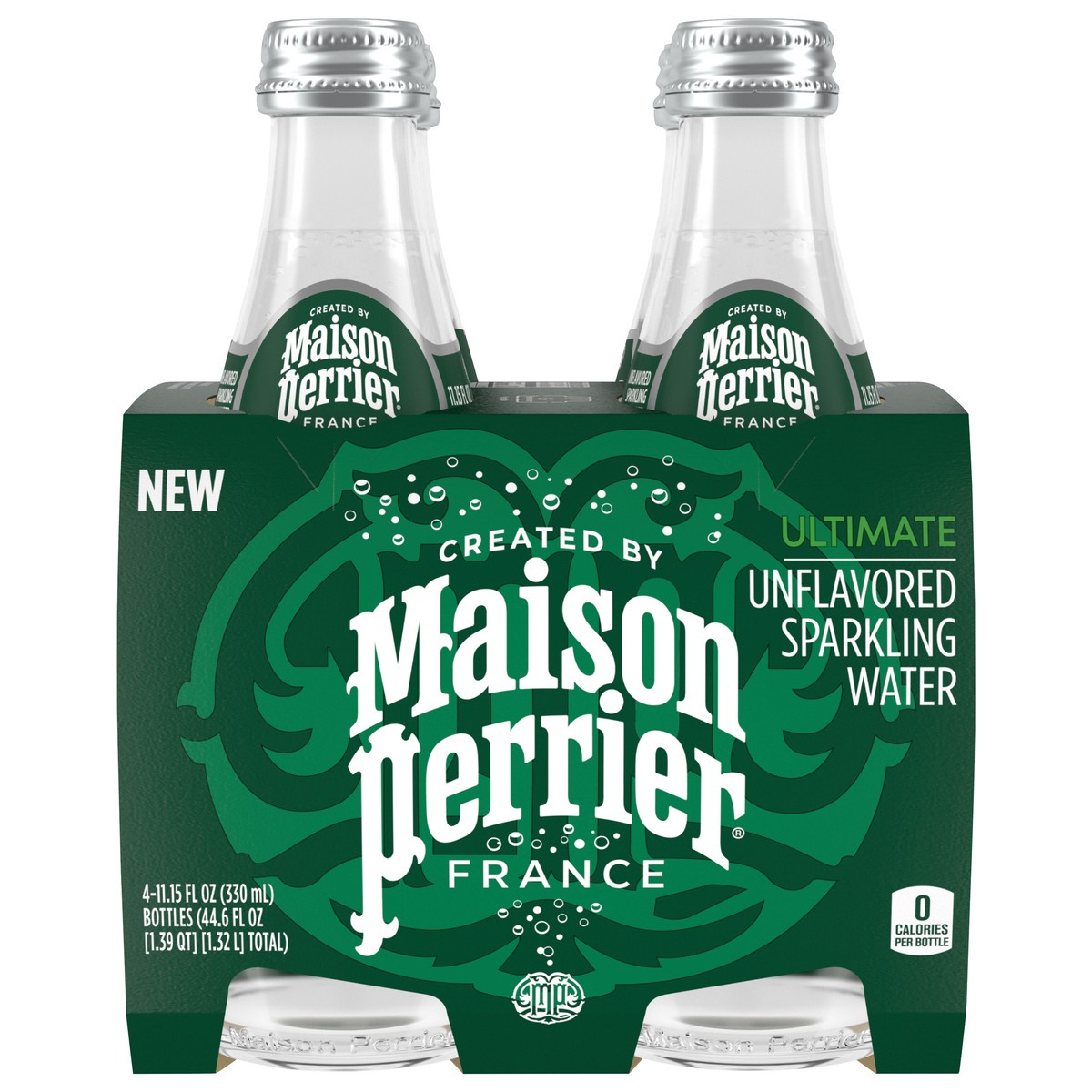 slide 1 of 7, Maison Perrier Unflavored Sparkling Water, 11.15 FL OZ Glass (4 count), 4 ct