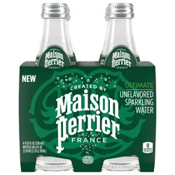 Maison Perrier Unflavored Sparkling Water, 11.15 FL OZ Glass (4 count)