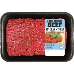 Kroger 93/7 Ground Beef Tray 1 lb