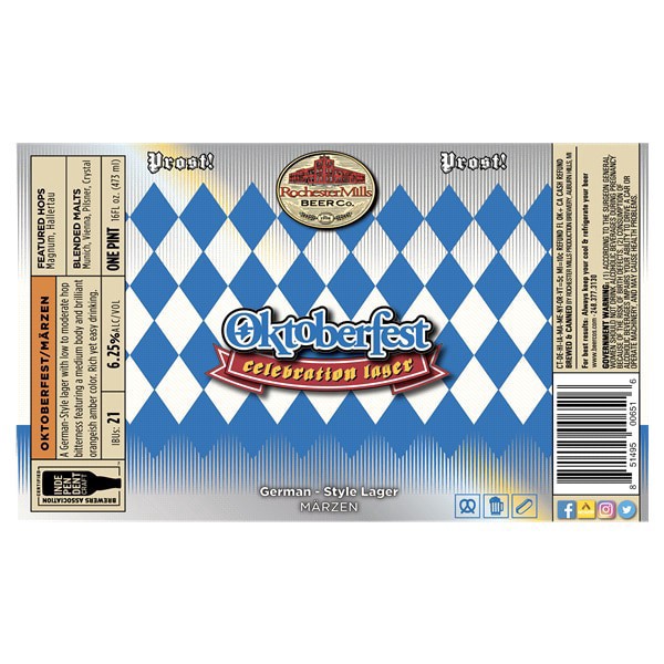 slide 5 of 5, Rochester Mills Co. Oktoberfest Celebration Lager, 4 ct; 16 oz