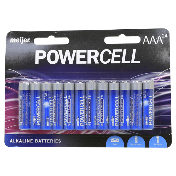 slide 1 of 1, Meijer Powercell Battery AAA, 24 ct