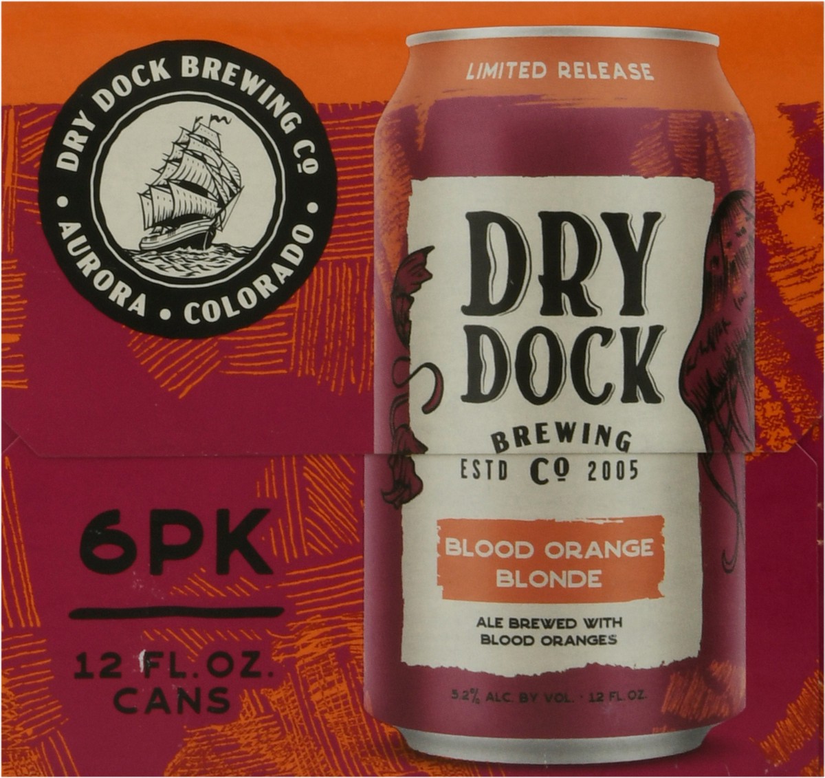 slide 4 of 9, Dry Dock Brewing Co Beer, Blood Orange Blonde, 6 Pack, 6 ct