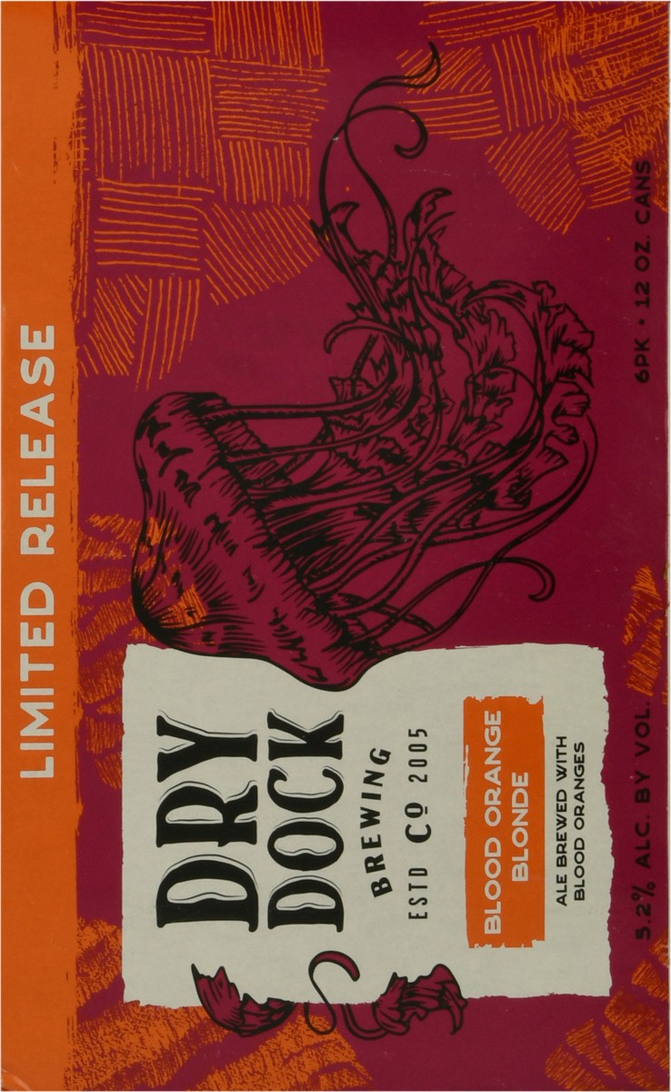slide 8 of 9, Dry Dock Brewing Co Beer, Blood Orange Blonde, 6 Pack, 6 ct
