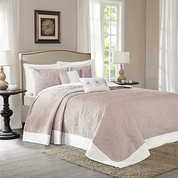 slide 1 of 1, Madison Park Ashbury Queen Reversible Bedspread Set - Khaki, 5 ct