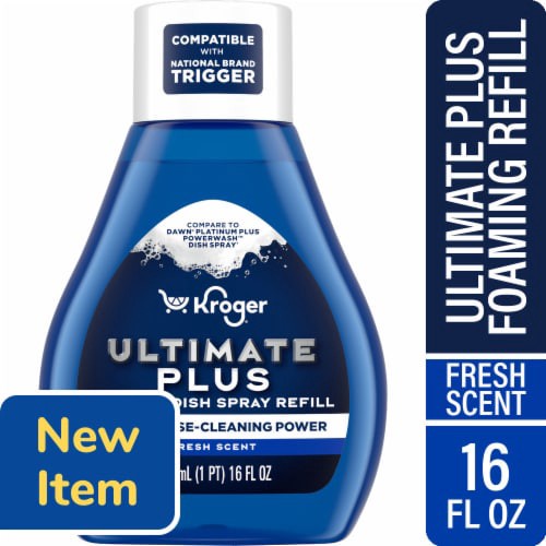 slide 1 of 1, Kroger® Ultimate Plus Fresh Scent Foaming Dish Spray Refill, 16 oz