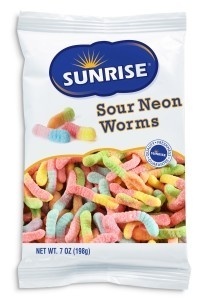 slide 1 of 1, Sunrise Sour Neon Worms Peg, 7 oz