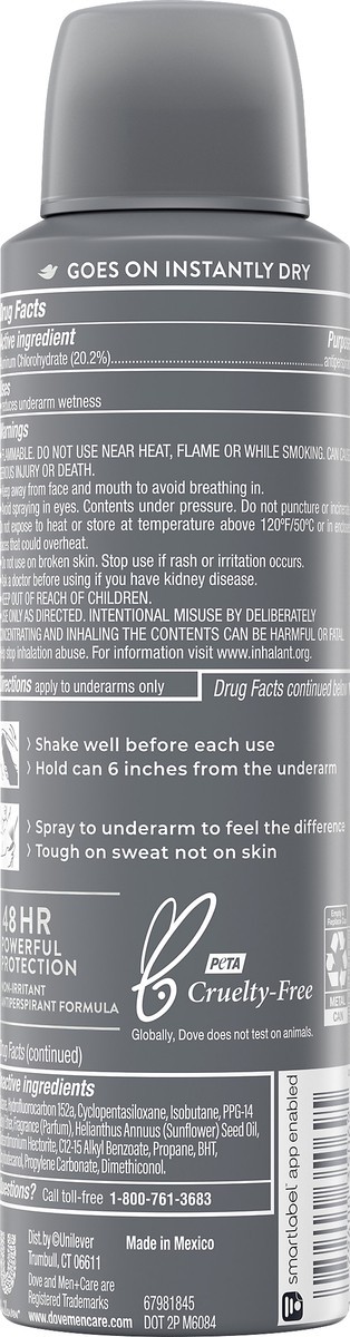 slide 3 of 3, Dove Bc Dove Men+ Care Extra Fresh Dry Spray Anti-perspirant, 3.8 oz