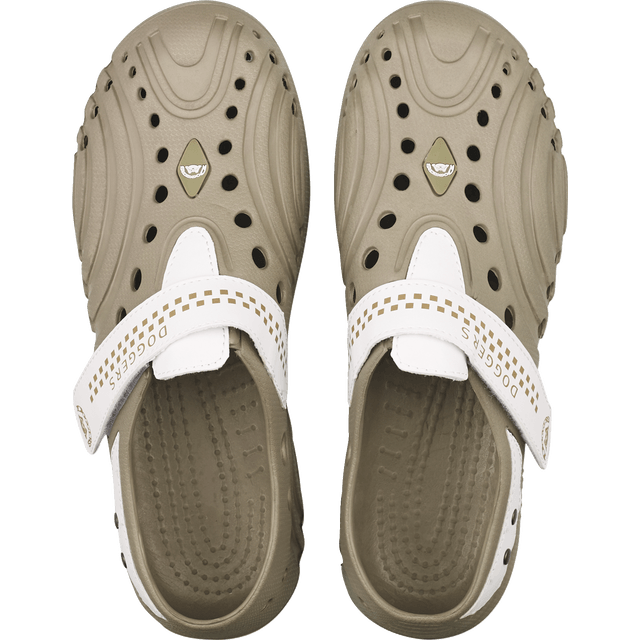 slide 1 of 1, Womens Tan With White Strap Sizes 9-10, 1 ct