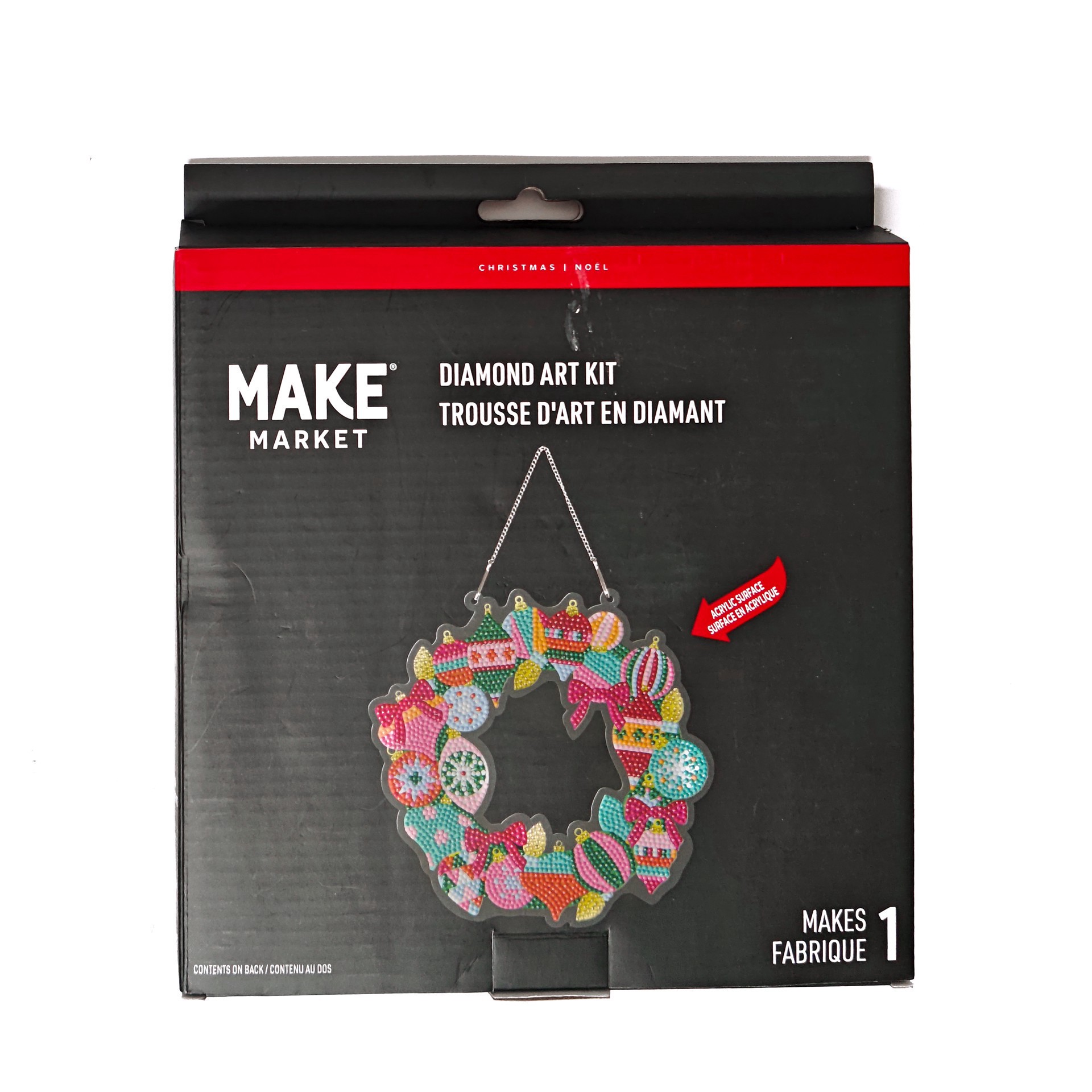 slide 4 of 4, 8" Ornament Wreath Diamond Art Kit By Make Market, 8 in