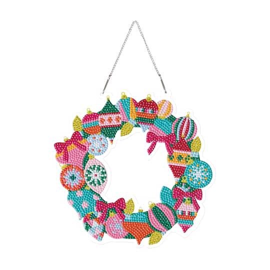 slide 1 of 4, 8" Ornament Wreath Diamond Art Kit By Make Market, 8 in