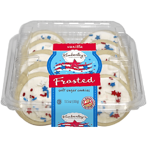 slide 1 of 1, Kimberley's Bakeshoppe Frosted Red/White/Blue Vanilla Soft Sugar Cookies, 26 oz