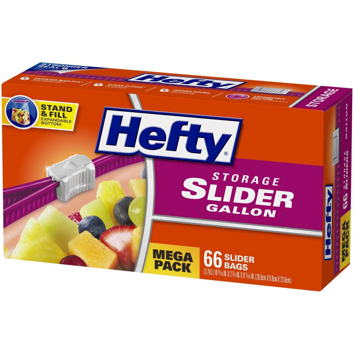 slide 23 of 30, Hefty Gallon Storage Slider Bags Mega Pack 66 ea, 66 ct