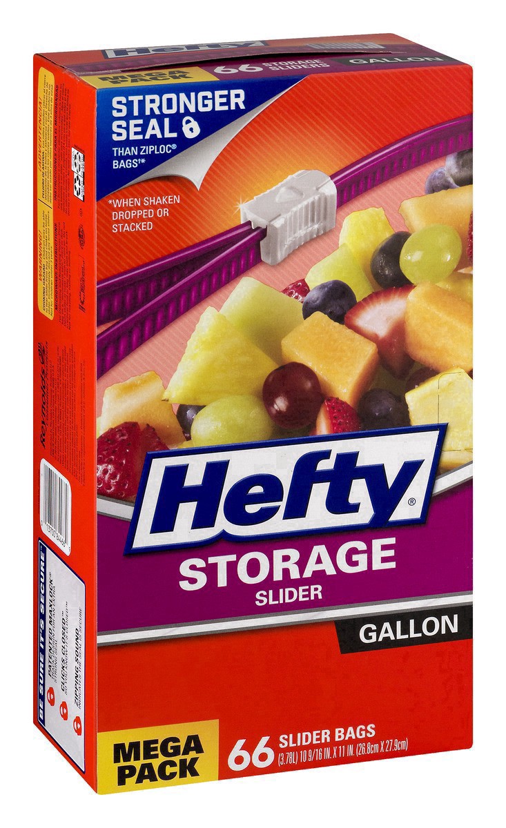 slide 20 of 30, Hefty Gallon Storage Slider Bags Mega Pack 66 ea, 66 ct