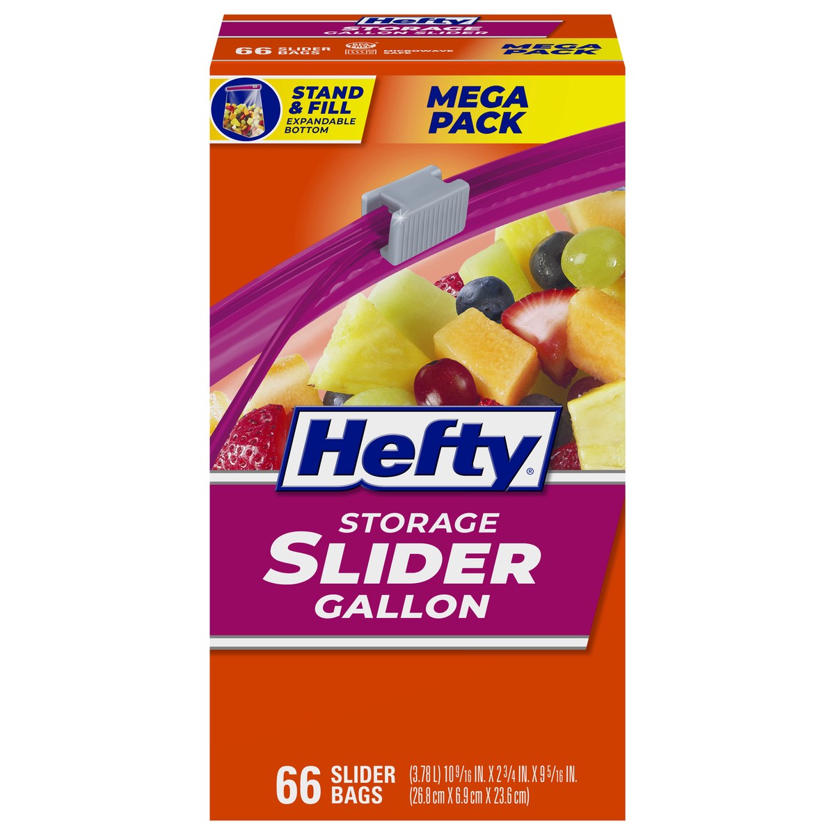 slide 1 of 30, Hefty Gallon Storage Slider Bags Mega Pack 66 ea, 66 ct