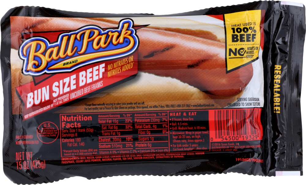 Ball Park Bun Size Beef Franks Shipt